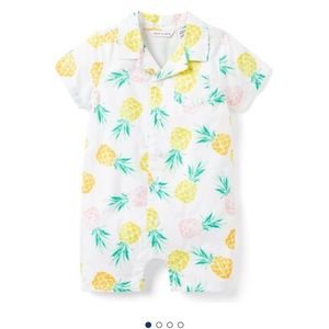 Janie and Jack Cabana Baby Romper Pineapples
